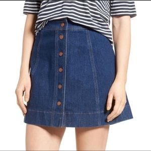 Madewell Metropolis snap button jean skirt - 10